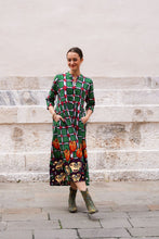 Load image into Gallery viewer, GREEN COREANA COTTON DRESS EMBROIDERY
