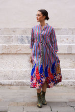 Load image into Gallery viewer, STRIPE COREANA COTTON DRESS EMBROIDERY
