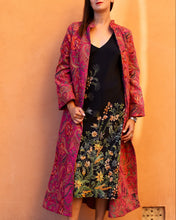 Load image into Gallery viewer, ORANGE/PINK JACQUARD LONG COAT