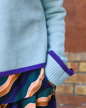 Load image into Gallery viewer, PREPPY SWEATER - AQUA/violet