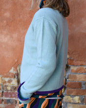 Load image into Gallery viewer, PREPPY SWEATER - AQUA/violet