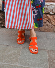 Load image into Gallery viewer, ORANGE SUEDE SANDAL
