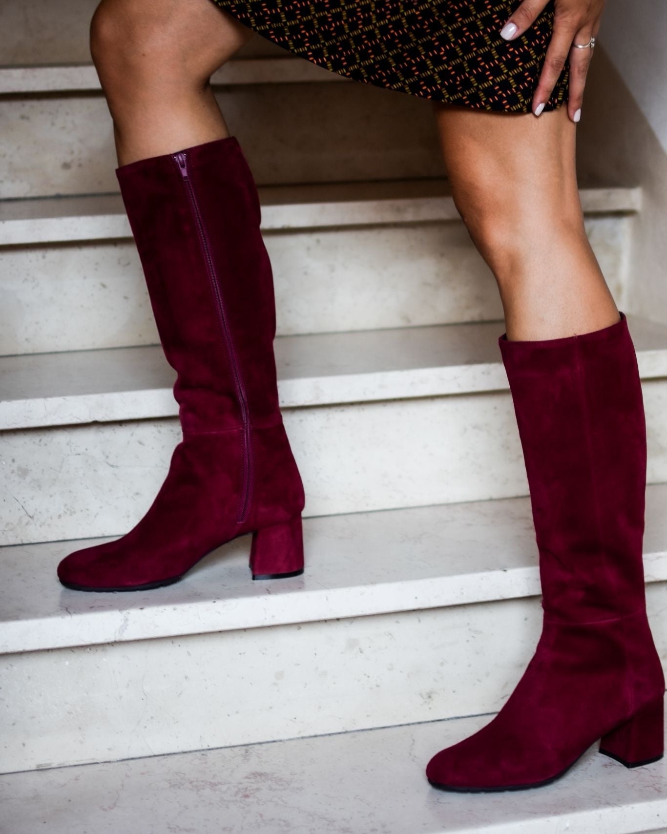 BORDEAUX SUEDE BOOTS