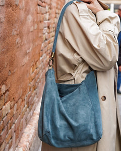 DUSTY BLUE SUEDE  BAG