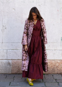 LONG COAT PINK/BROWN - REVERSIBLE