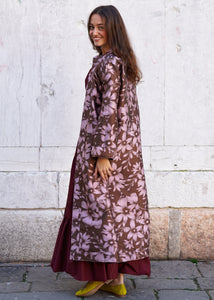 LONG COAT PINK/BROWN - REVERSIBLE