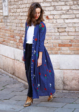 Load image into Gallery viewer, BLUE COREANA COTTON DRESS EMBROIDERY
