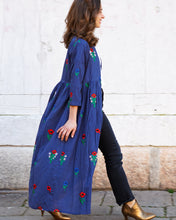 Load image into Gallery viewer, BLUE COREANA COTTON DRESS EMBROIDERY
