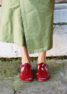 AMARANTO PATENT SANDALS