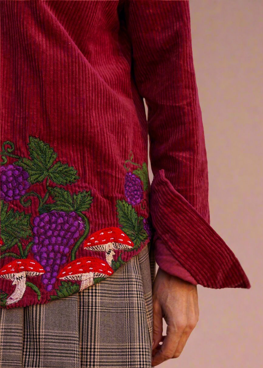 EMBROIDERED SHIRT - GRAPE