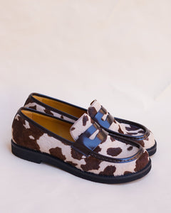 COW-PRINT LEATHER MOCASSINO