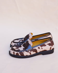 COW-PRINT LEATHER MOCASSINO