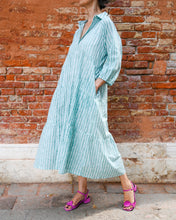Load image into Gallery viewer, COTTON DRESS GREEN PRINT
