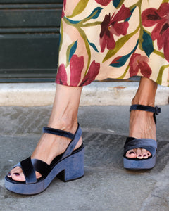 GREY VELOUR SANDAL