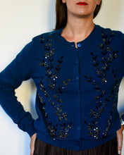 Load image into Gallery viewer, BEADED CARDIGAN - BLUE
