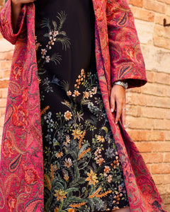 ORANGE/PINK JACQUARD LONG COAT