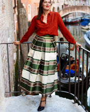 Load image into Gallery viewer, GREEN STRIPES MAXI SKIRT
