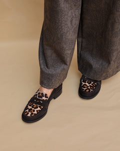 CHEETAH-PRINT LEATHER MOCASSINO