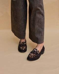 CHEETAH-PRINT LEATHER MOCASSINO