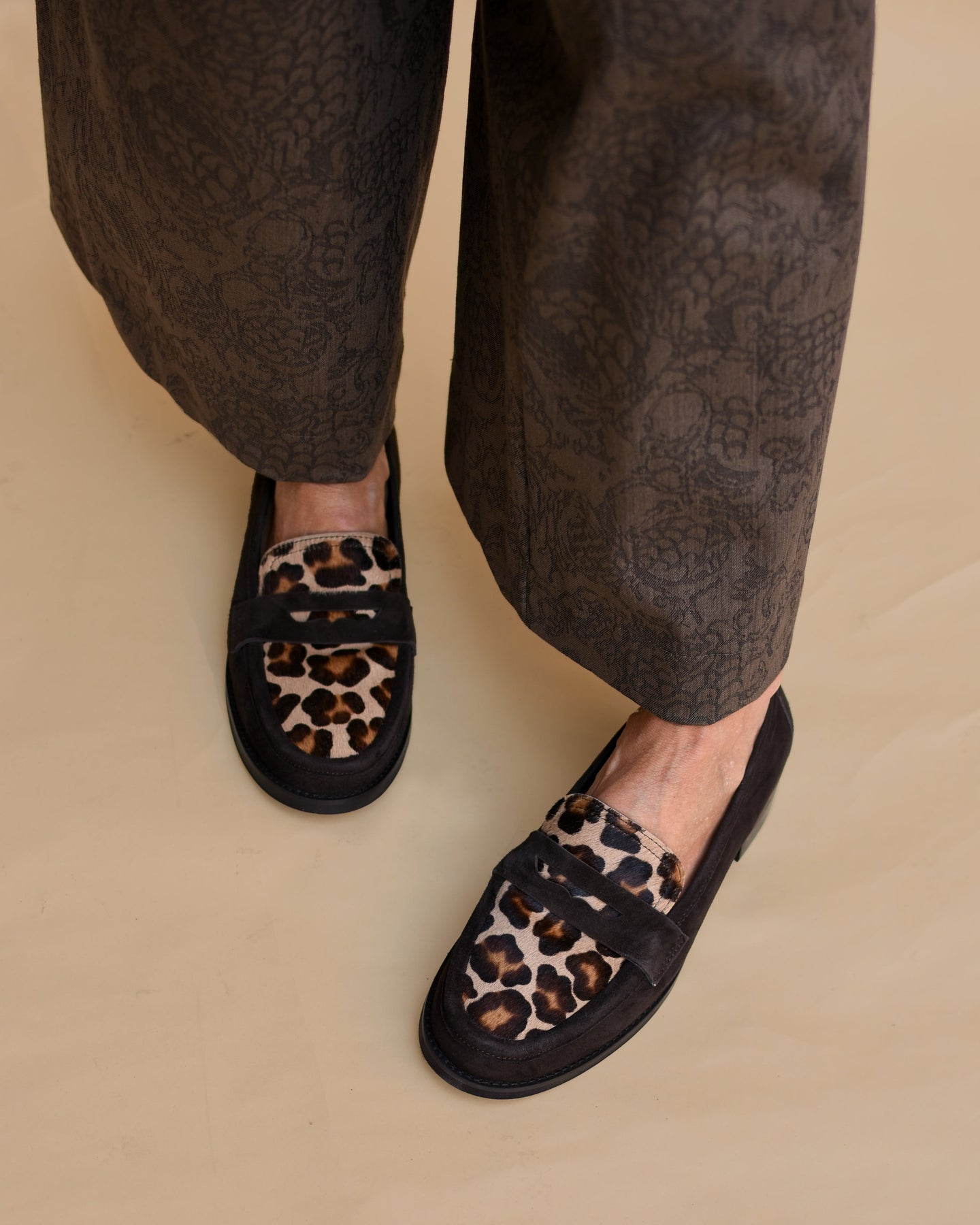 CHEETAH-PRINT LEATHER MOCASSINO