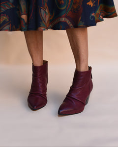 WINE RED ANKLE BOOTS