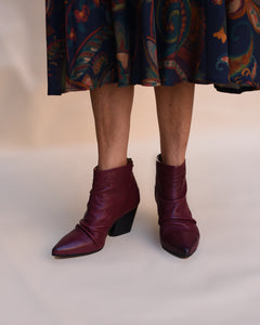 WINE RED ANKLE BOOTS
