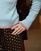 Load image into Gallery viewer, PREPPY SWEATER - AQUA/pink
