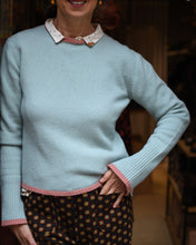 Load image into Gallery viewer, PREPPY SWEATER - AQUA/pink
