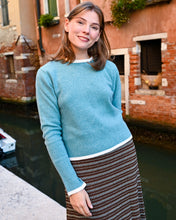 Load image into Gallery viewer, PREPPY SWEATER - turquoise/white
