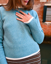 Load image into Gallery viewer, PREPPY SWEATER - turquoise/white
