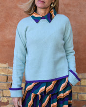 Load image into Gallery viewer, PREPPY SWEATER - AQUA/violet

