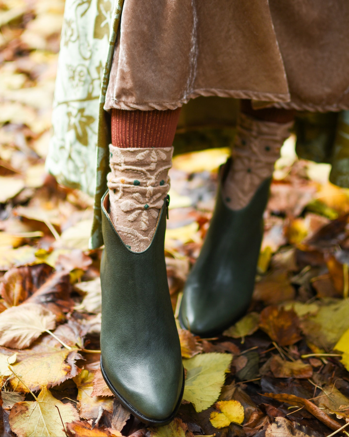 GREEN ANKLE BOOTS