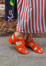Load image into Gallery viewer, ORANGE SUEDE SANDAL
