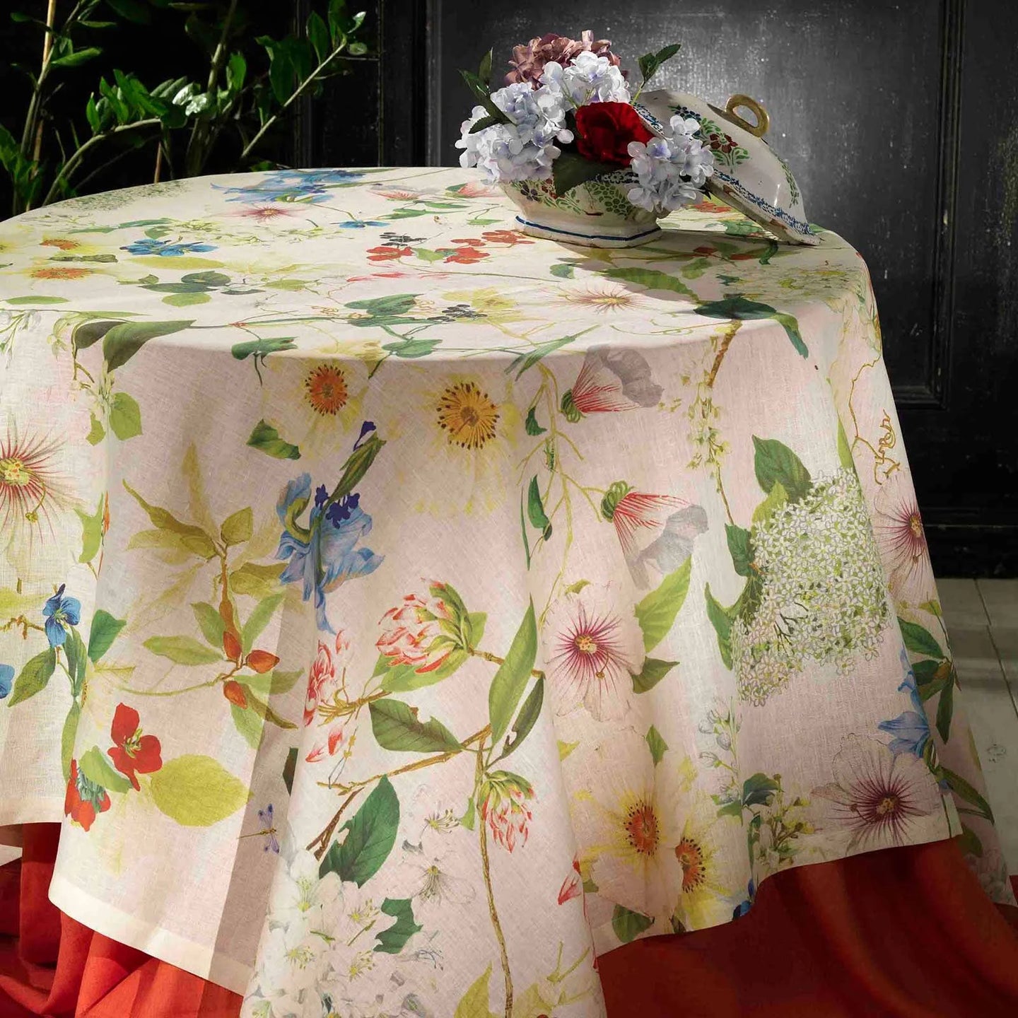 FLOWERS Linen Tablecloth 170X310 cm