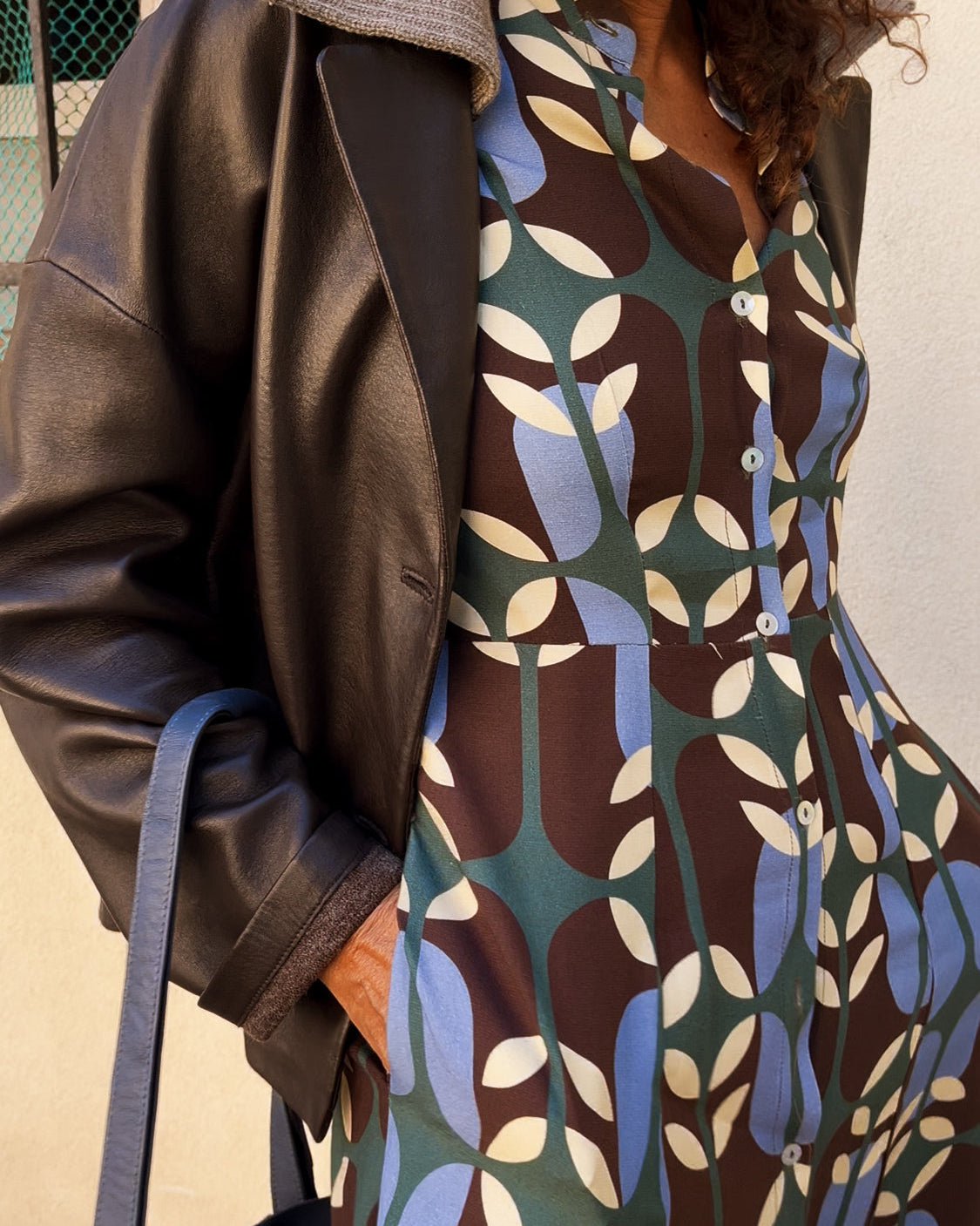 COLIN DRESS - OPTICAL BLUE