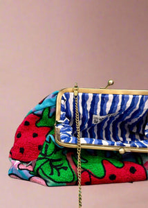 EMBROIDERED strawberry pochette with strap