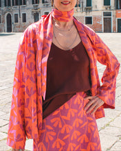 Load image into Gallery viewer, KARA JACKET -Orange with pink flowers

