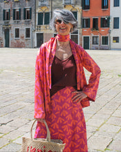 Load image into Gallery viewer, KARA JACKET -Orange with pink flowers
