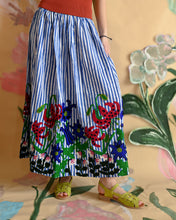Load image into Gallery viewer, BLUE STRIPES EMBROIDERED SKIRT
